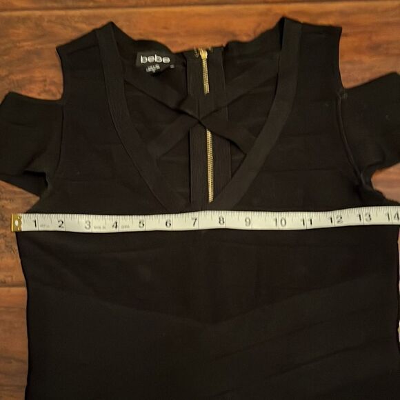 Bebe Black Cold Shoulder Bandage Dress - Picture 6 of 13